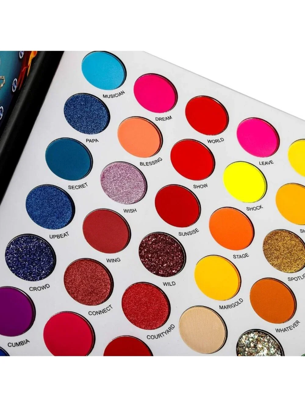 Vibrant 54-Color Eyeshadow Palette - Bright Neon, Glitter & Matte Shades for